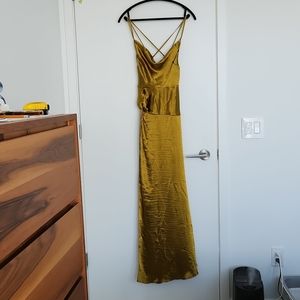 ASOS Gold Bias Gown with Slit